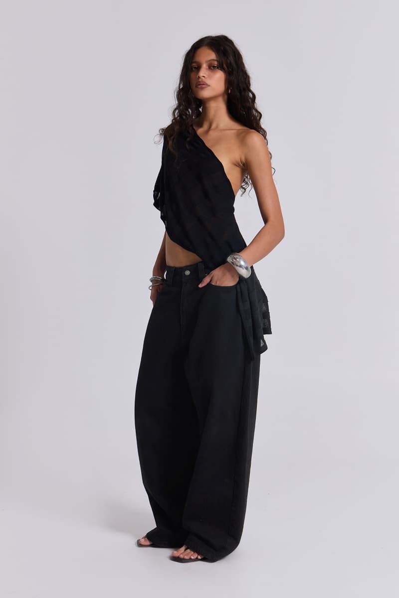 Jaded London Solid Black XL Colossus Jeans Black