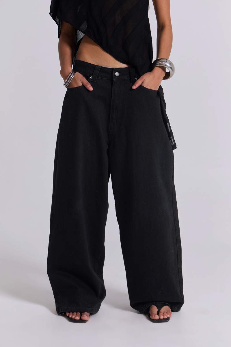 Jaded London Solid Black XL Colossus Jeans Black