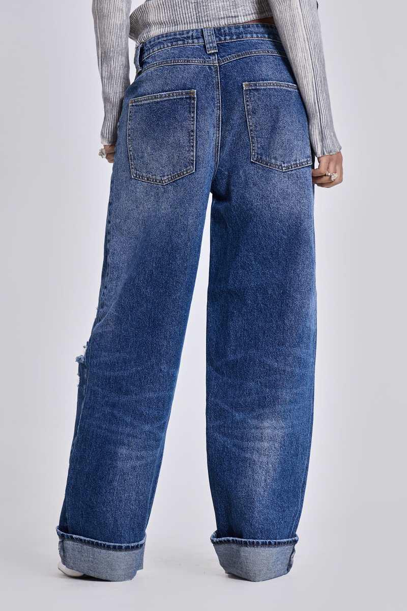 Jaded London Sonic Jeans In Vintage Blue Wash Blue