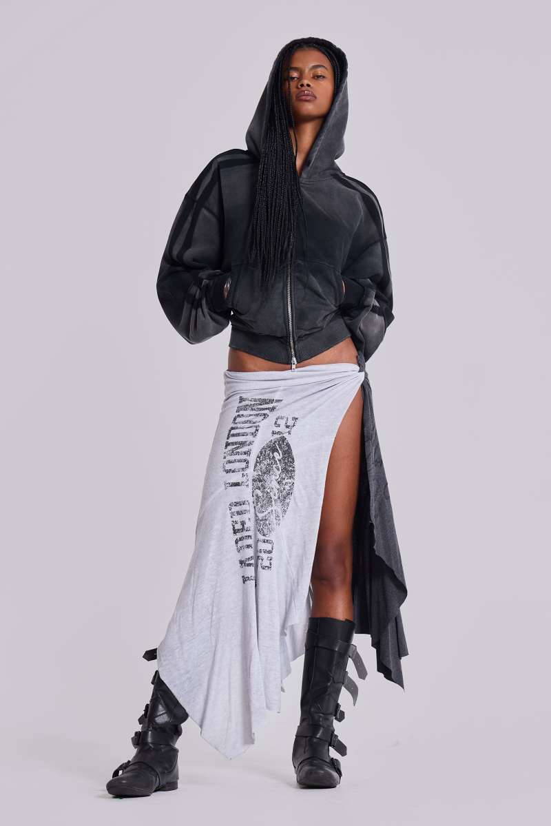 Jaded London Sporty Baggy Monster Hoodie Grey