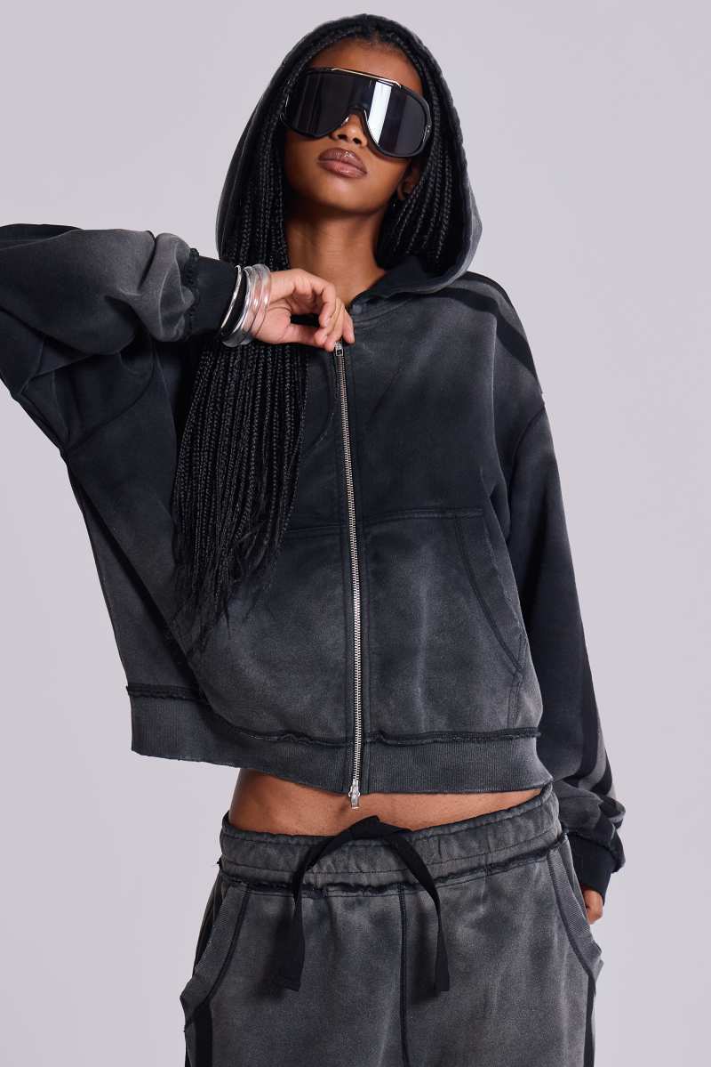 jaded london Sporty Baggy Monster Hoodie Grey