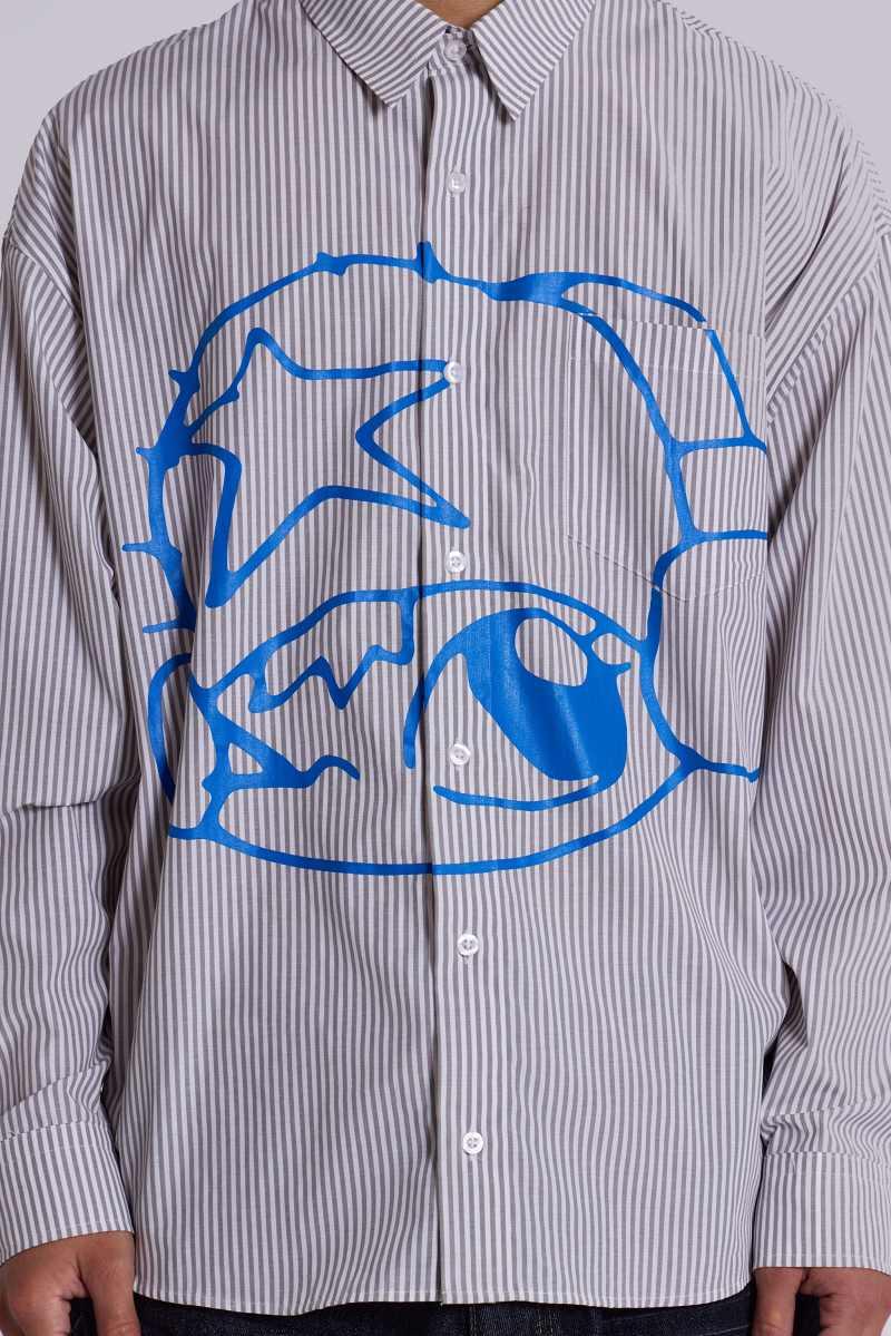 Jaded London Stereo Long Sleeve Shirt Blue