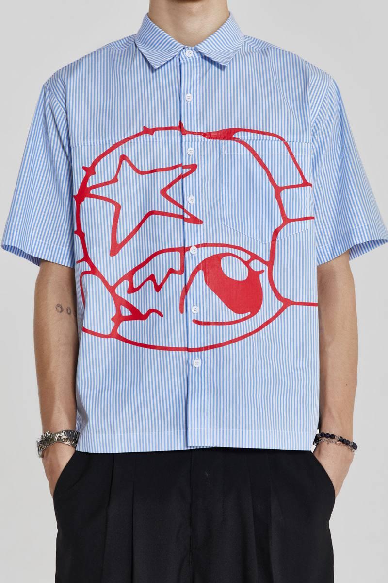 Jaded London Stereo Stripe Shirt Blue