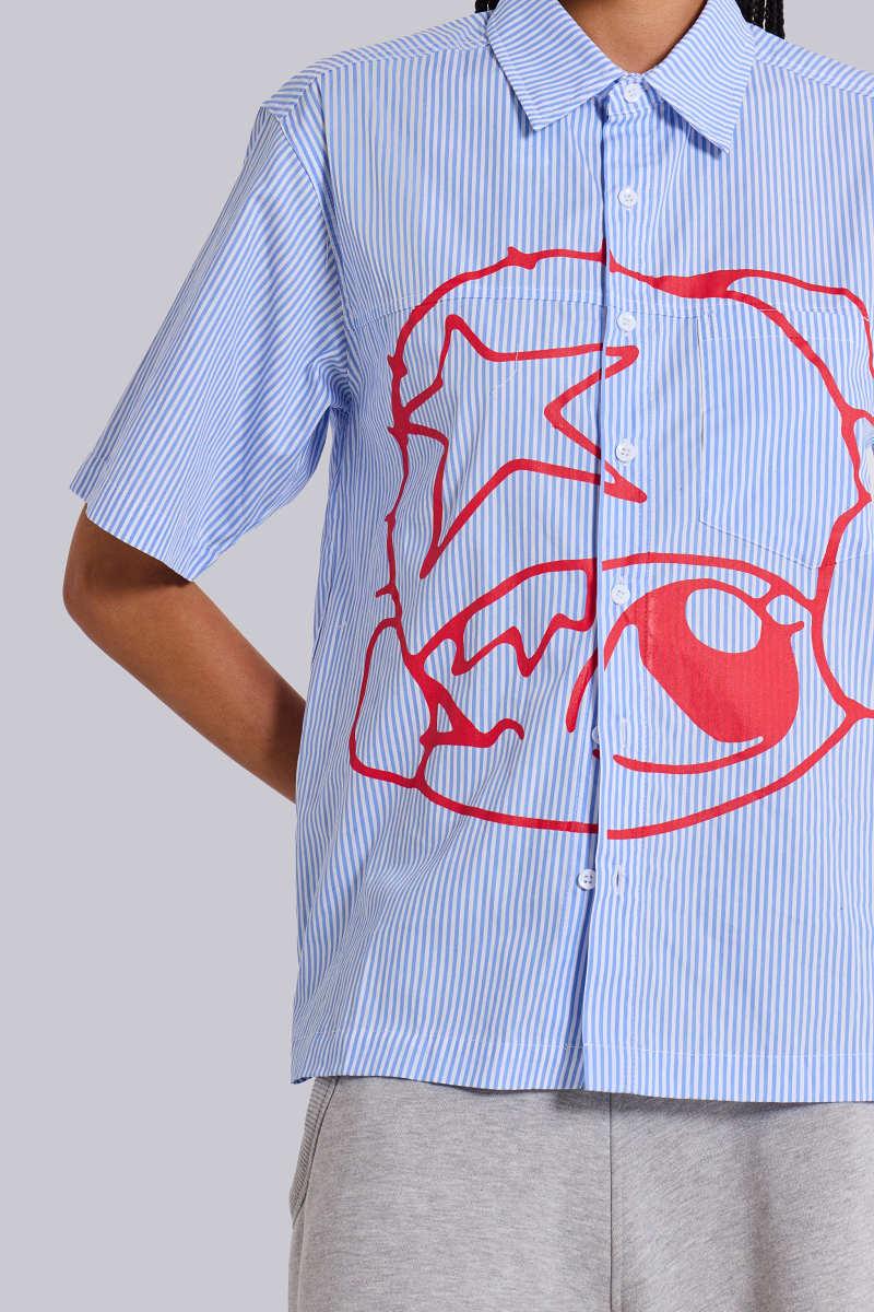 Jaded London Stereo Stripe Shirt Blue