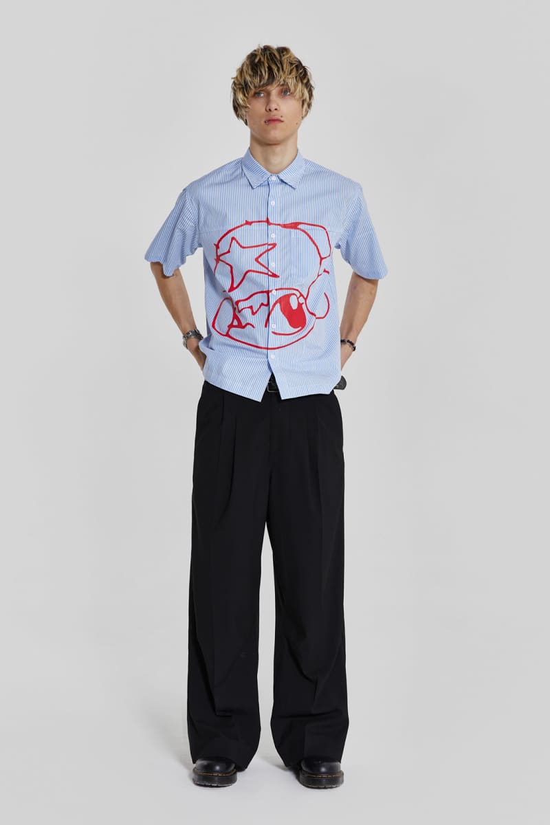 jaded london Stereo Stripe Shirt Blue