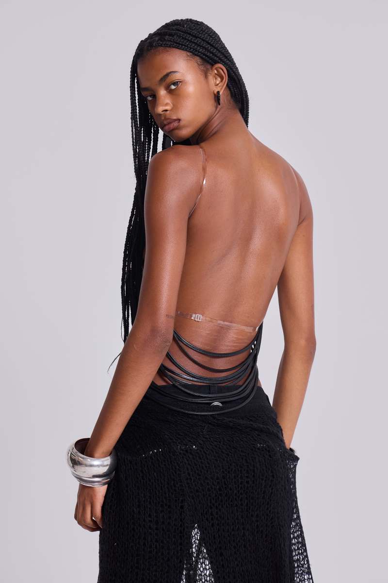 jaded london Strings Attached Backless Top Black