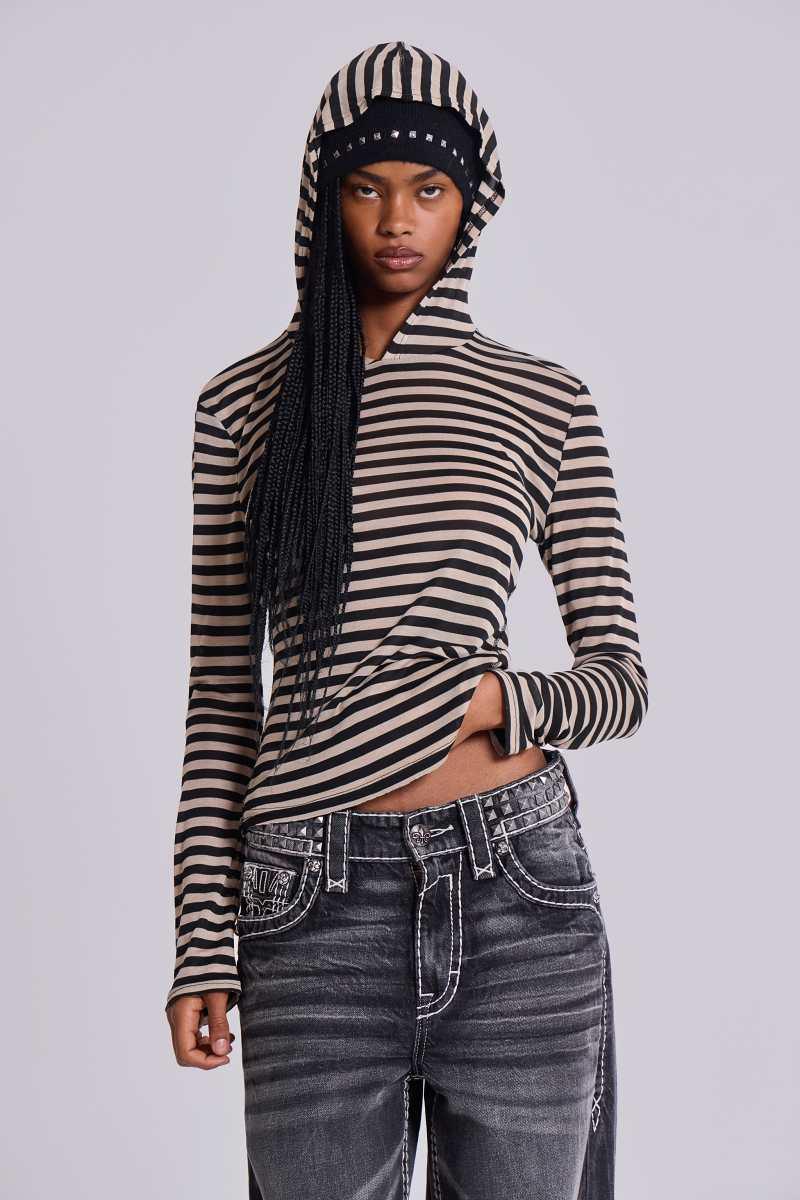 Jaded London Stripe Mist Hoodie Multi