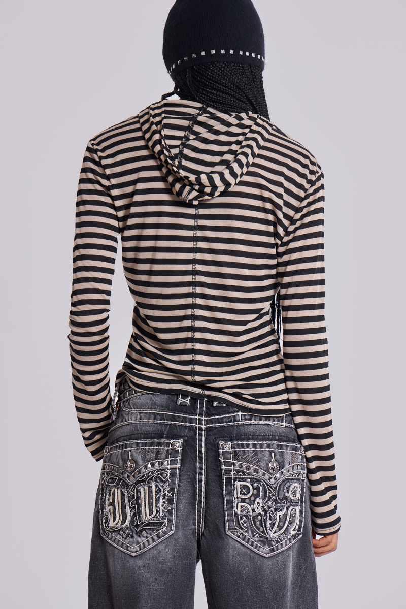 Jaded London Stripe Mist Hoodie Multi