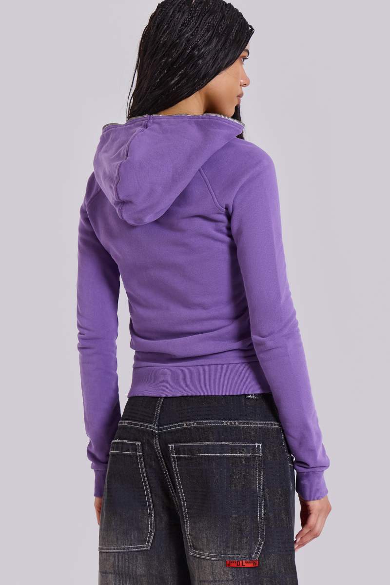 Jaded London Syrup Zip Up Hoodie Purple