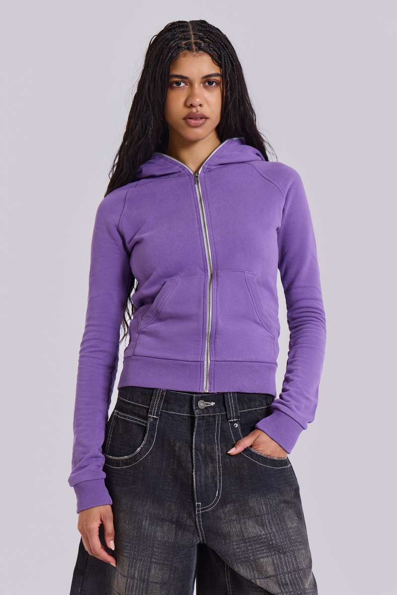 jaded london Syrup Zip Up Hoodie Purple