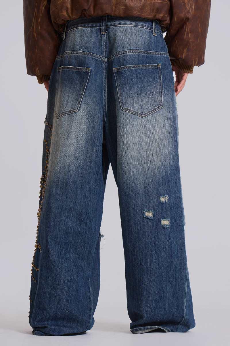 Jaded London Tattoo Stud XL Colossus Jeans Blue