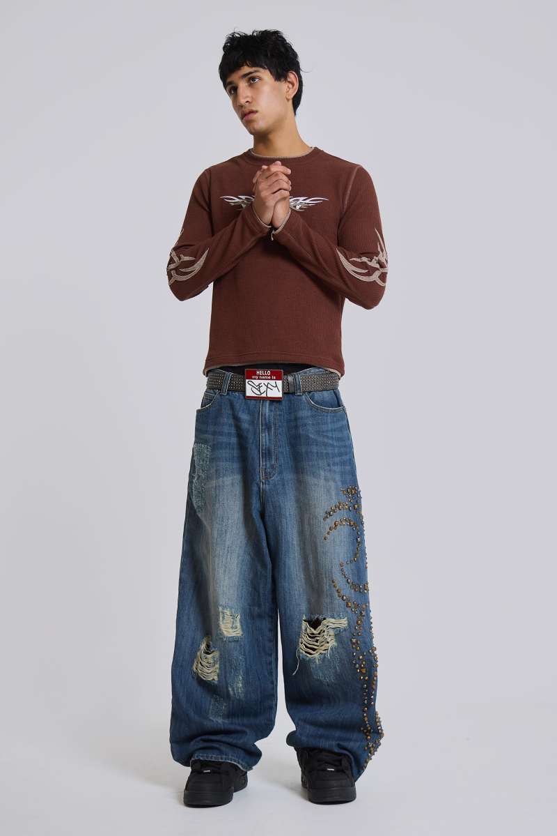 Jaded London Tattoo Stud XL Colossus Jeans Multi