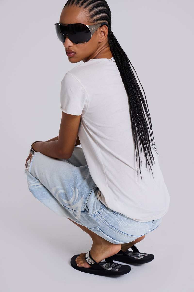 jaded london Tread Softly Studded Flip Flop Black