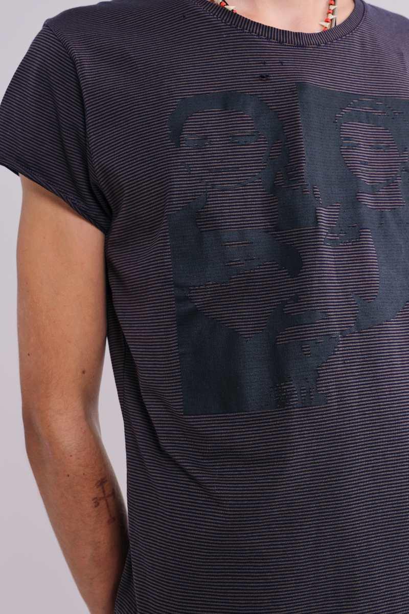 Jaded London Vampire Stripe T Shirt Grey