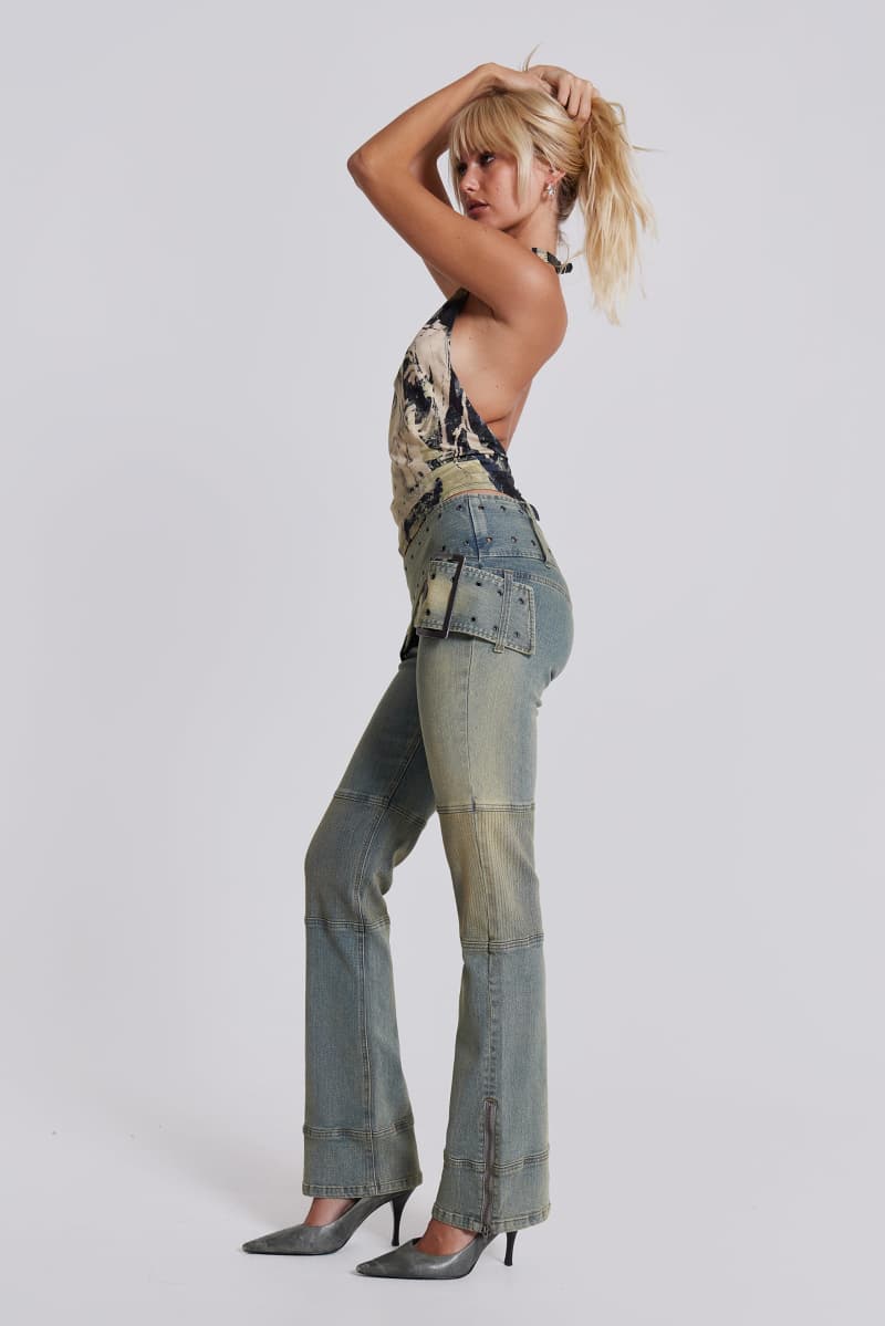 Jaded London Vision Backless Halter Top Black