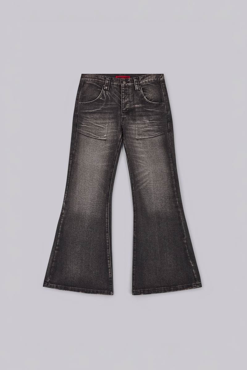 jaded london Washed Black Blaze Flared Jeans Black
