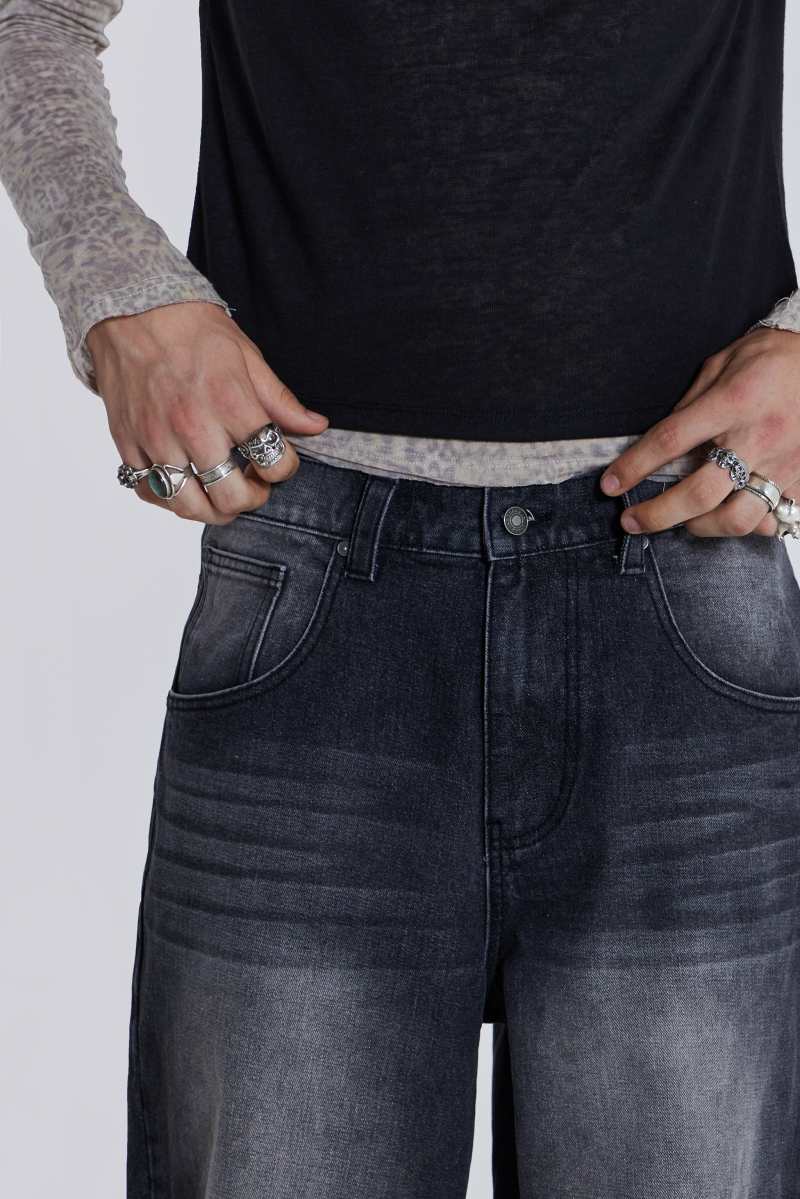 Jaded London Washed Black Colossus Jeans Black