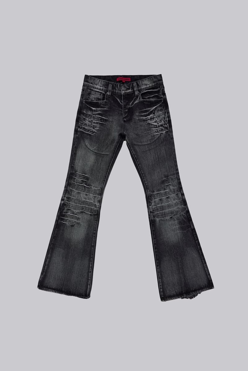jaded london Washed Black Drift Flared Jeans Black