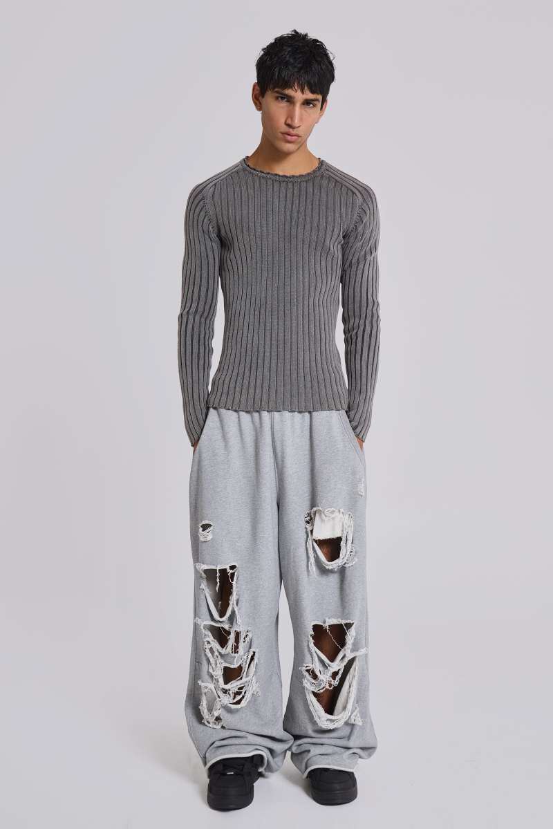 jaded london Washed Black Vault Knit Black