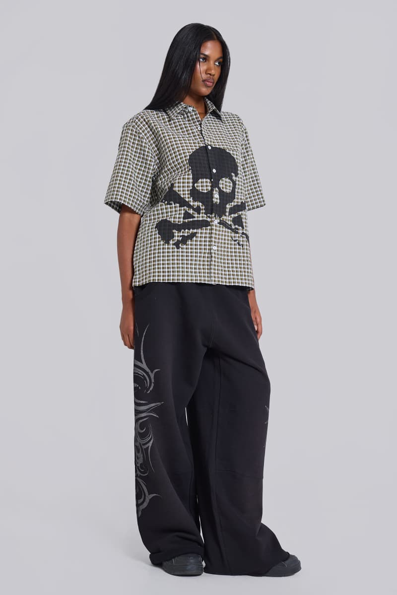 Jaded London Wasted Check Shirt Green