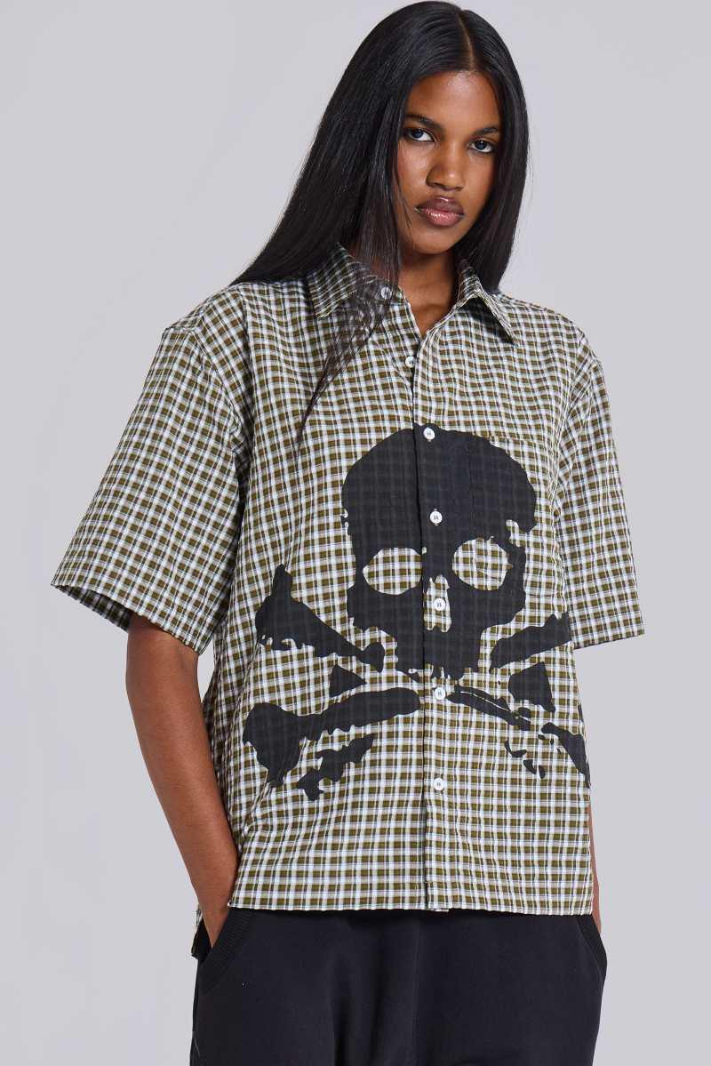 jaded london Wasted Check Shirt Green