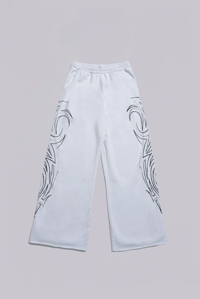 Jaded London White Baggy Blade Joggers White