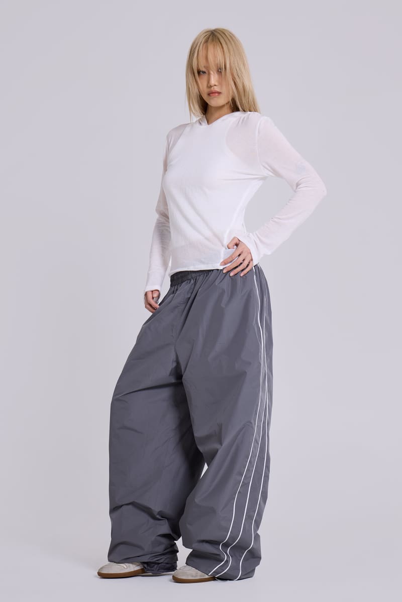 Jaded London White Marl Mist Hoodie White