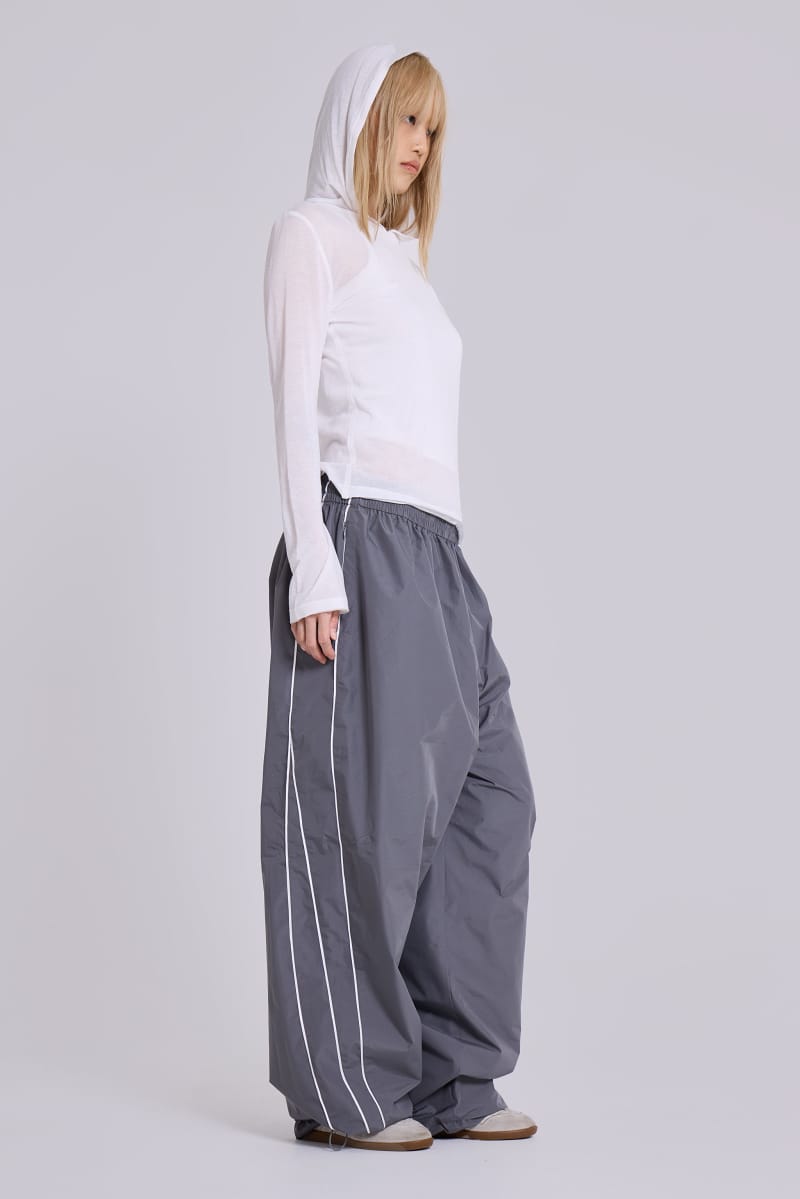 Jaded London White Marl Mist Hoodie White