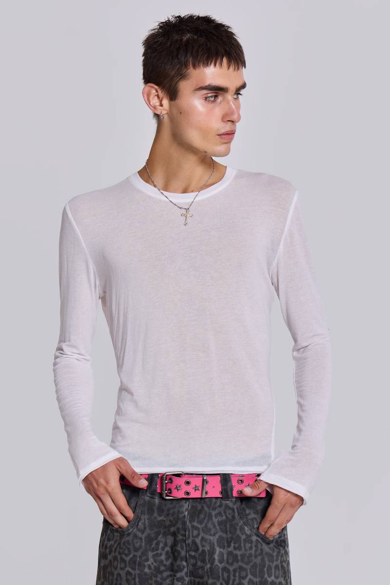 Jaded London White Mist Long Sleeve Top White