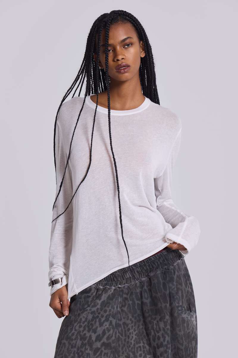 Jaded London White Mist Long Sleeve Top White