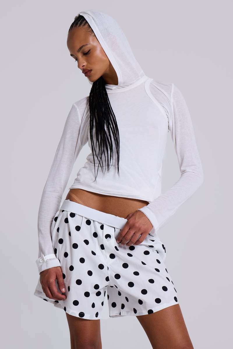 Jaded London White Polka Boxers White