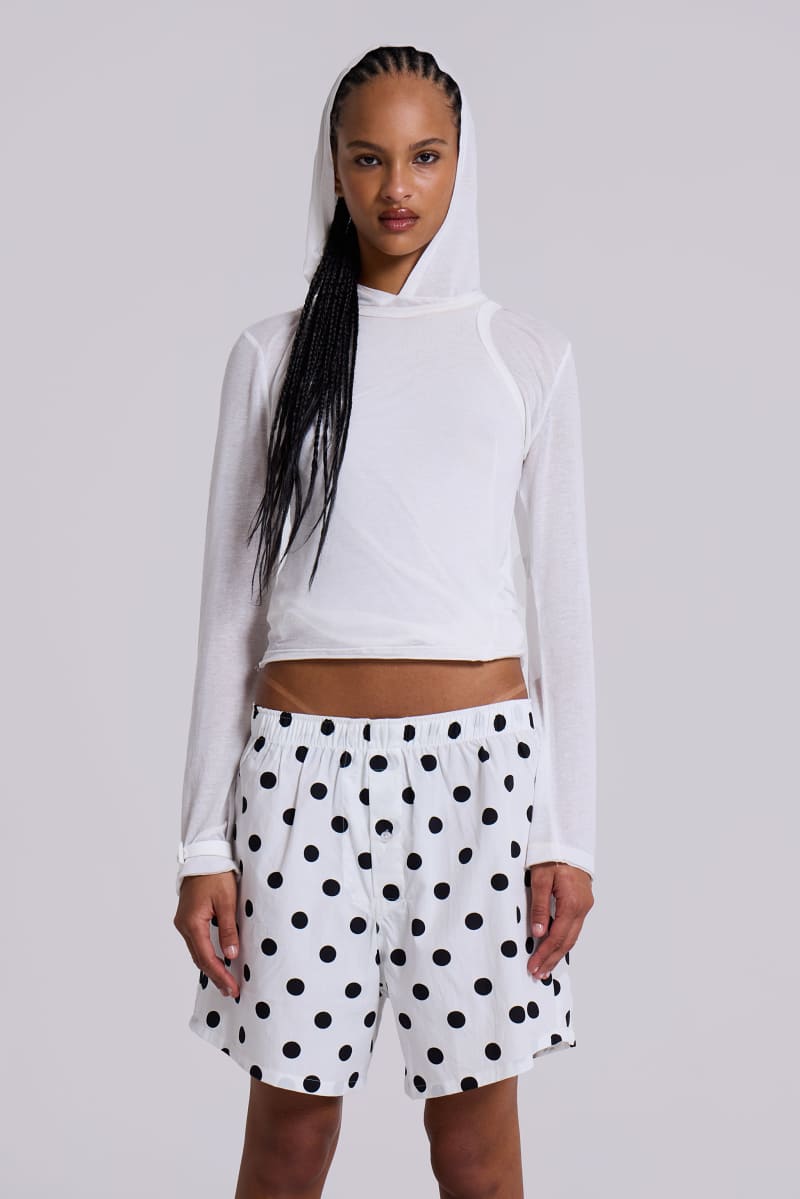 Jaded London White Polka Boxers White