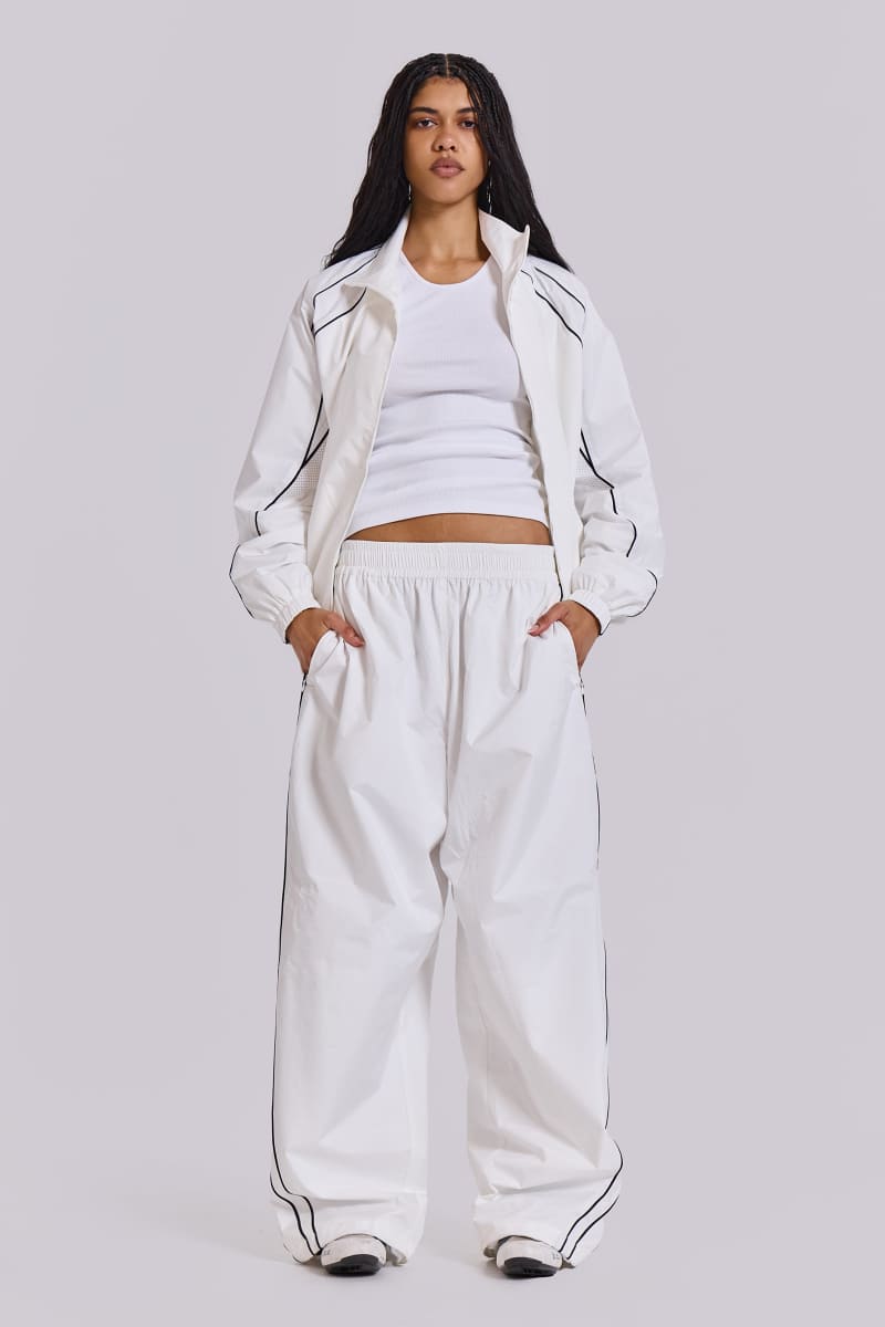 Jaded London White Vapor Tracksuit Bottoms White