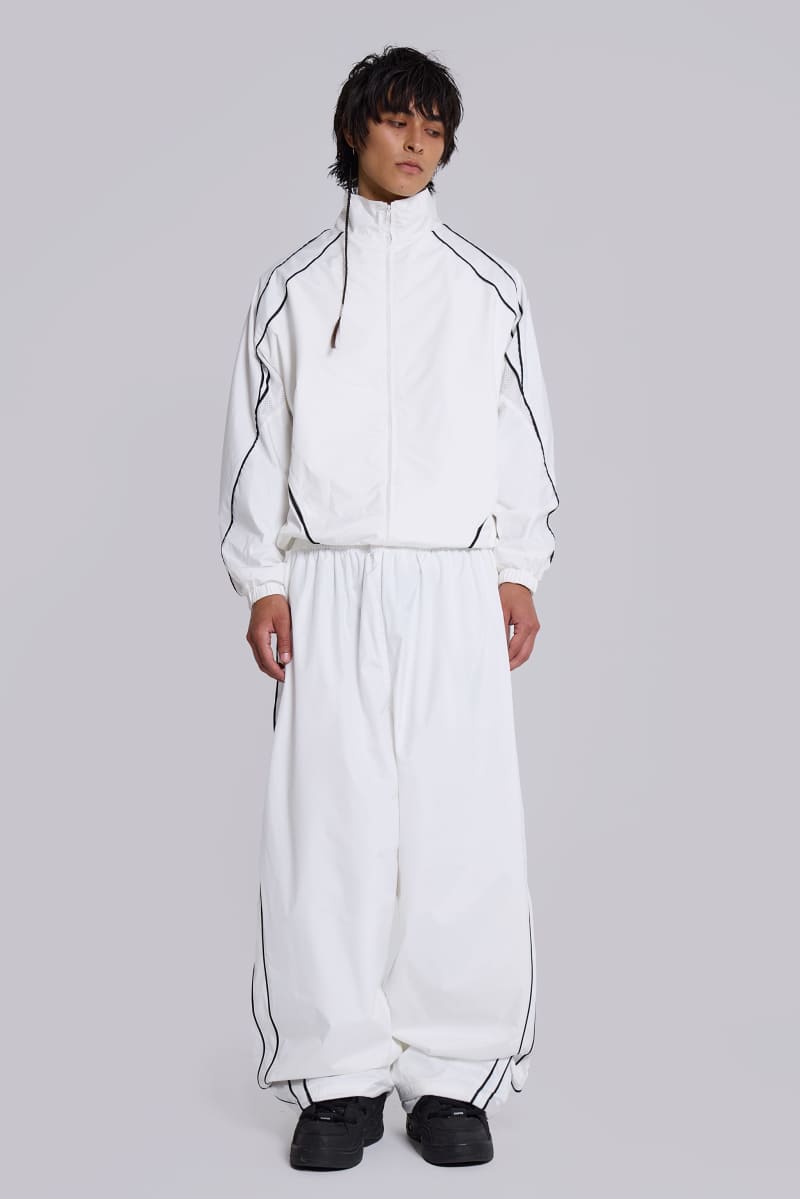 Jaded London White Vapor Tracksuit Bottoms White