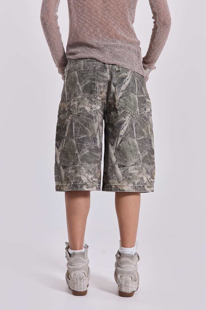 Jaded London Woodland Camo Colossus Jorts Camo