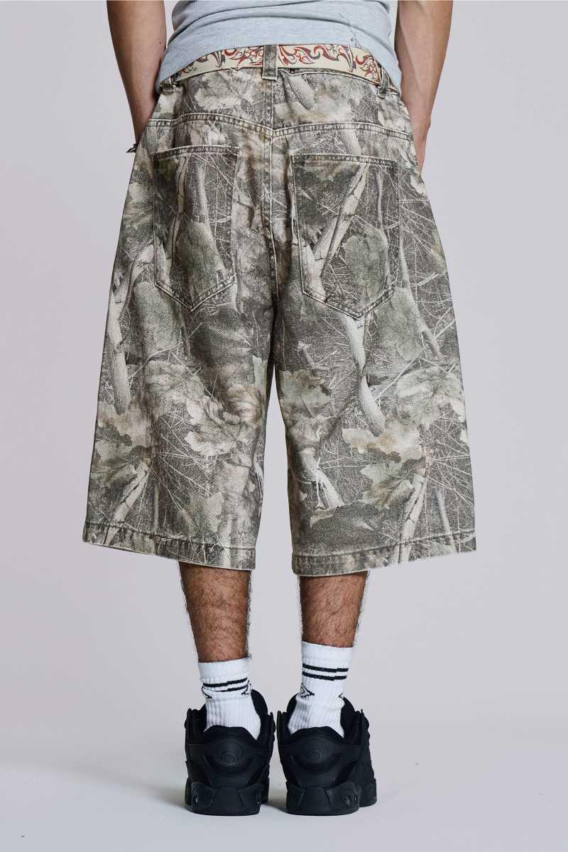 Jaded London Woodland Camo Colossus Jorts Multi