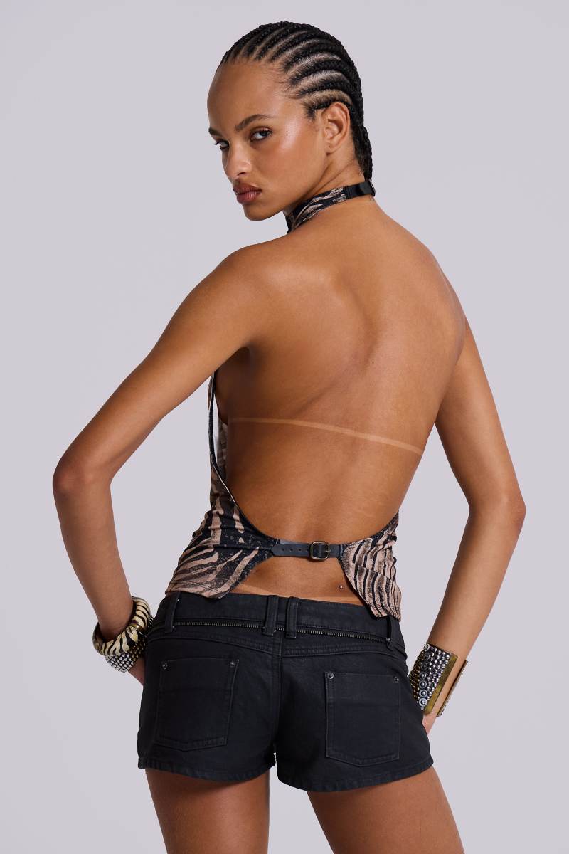 jaded london Zebra Zene Backless Top Zebra