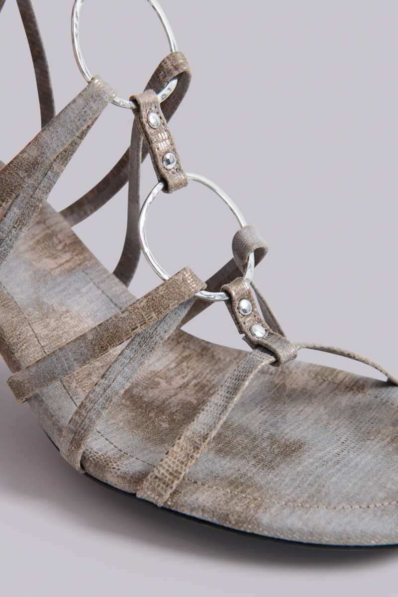 Jaded London Zira Gladiator Heeled Sandal Silver