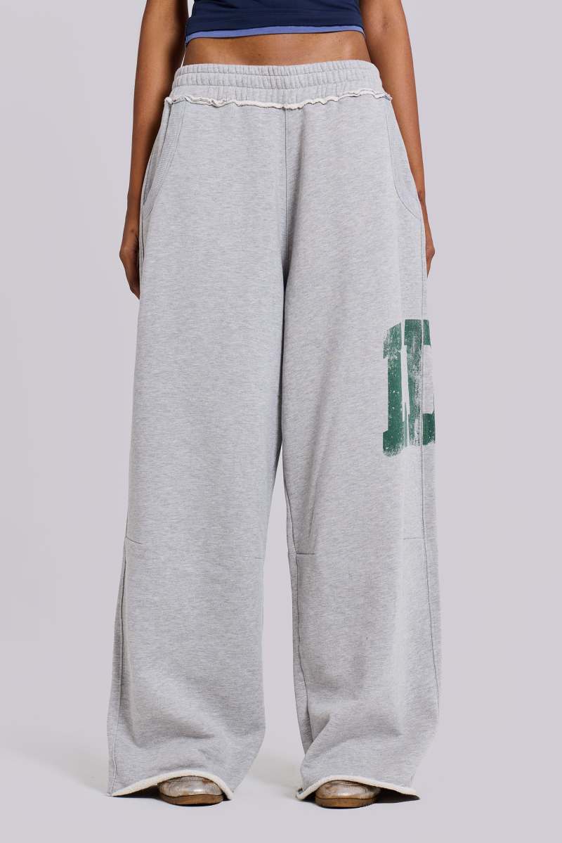 Jaded London LDN Print Grey Marl Monster Joggers Grey/Green