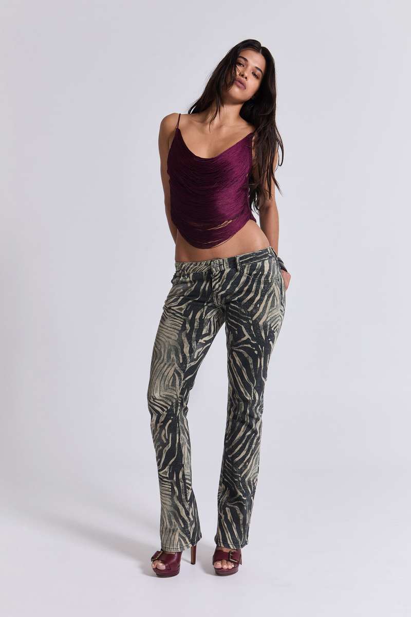 Jaded London Leona Bootcut Cooper Jeans In Zebra Multi