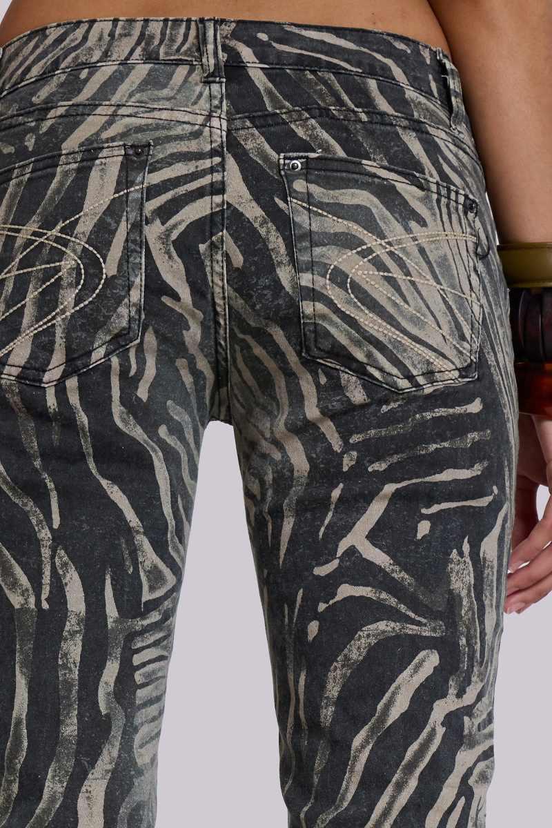 Jaded London Leona Bootcut Cooper Jeans In Zebra Multi
