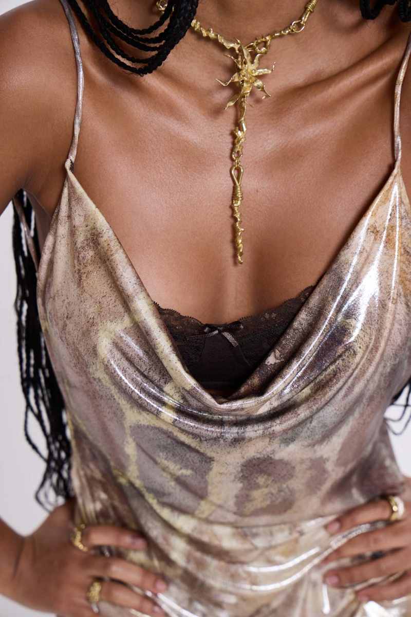 Jaded London Leopard Metallic Mirage Mini Dress Multi