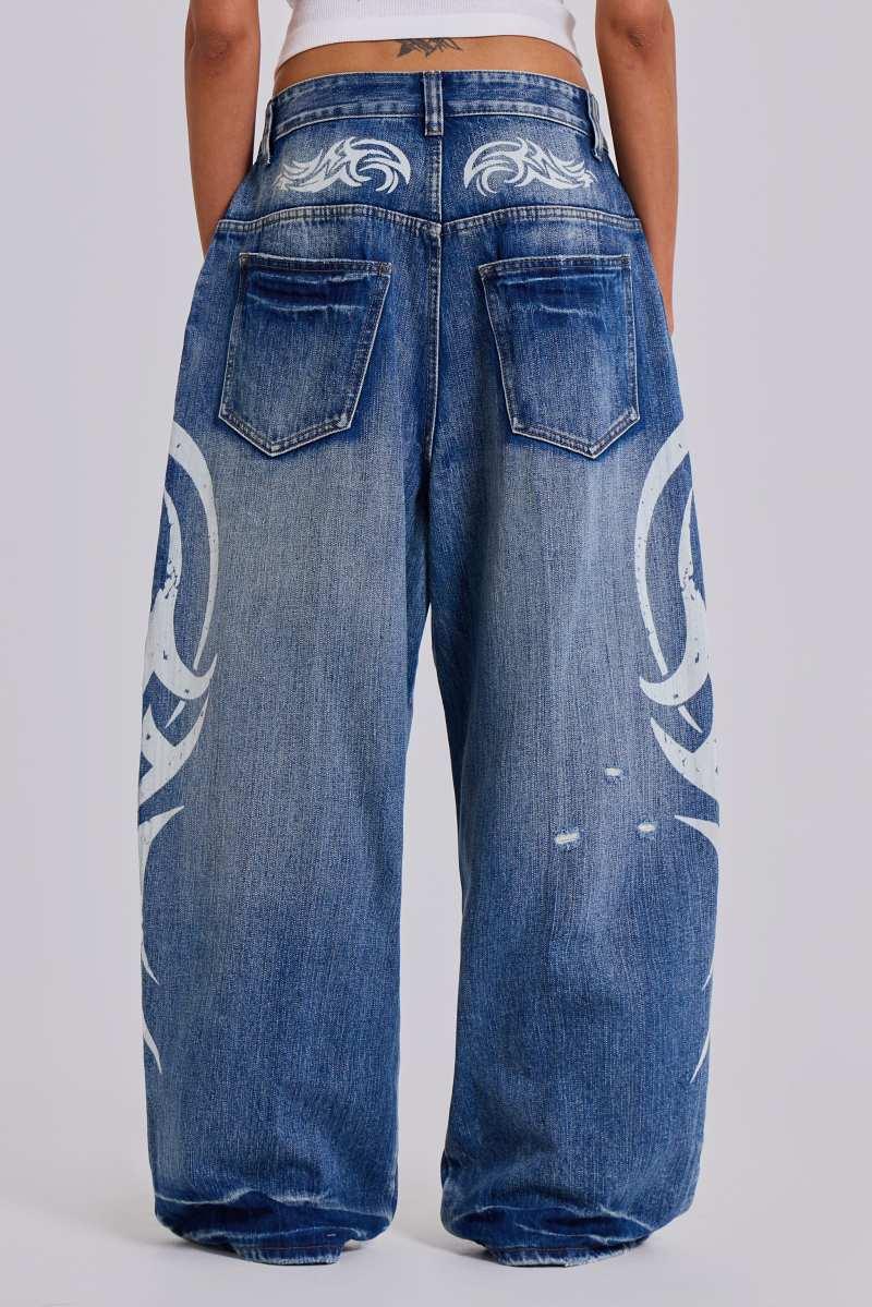 Jaded London Light Wash Blade XL Colossus Jeans Blue