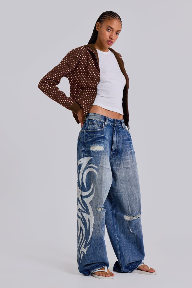 Jaded London Light Wash Blade XL Colossus Jeans Blue