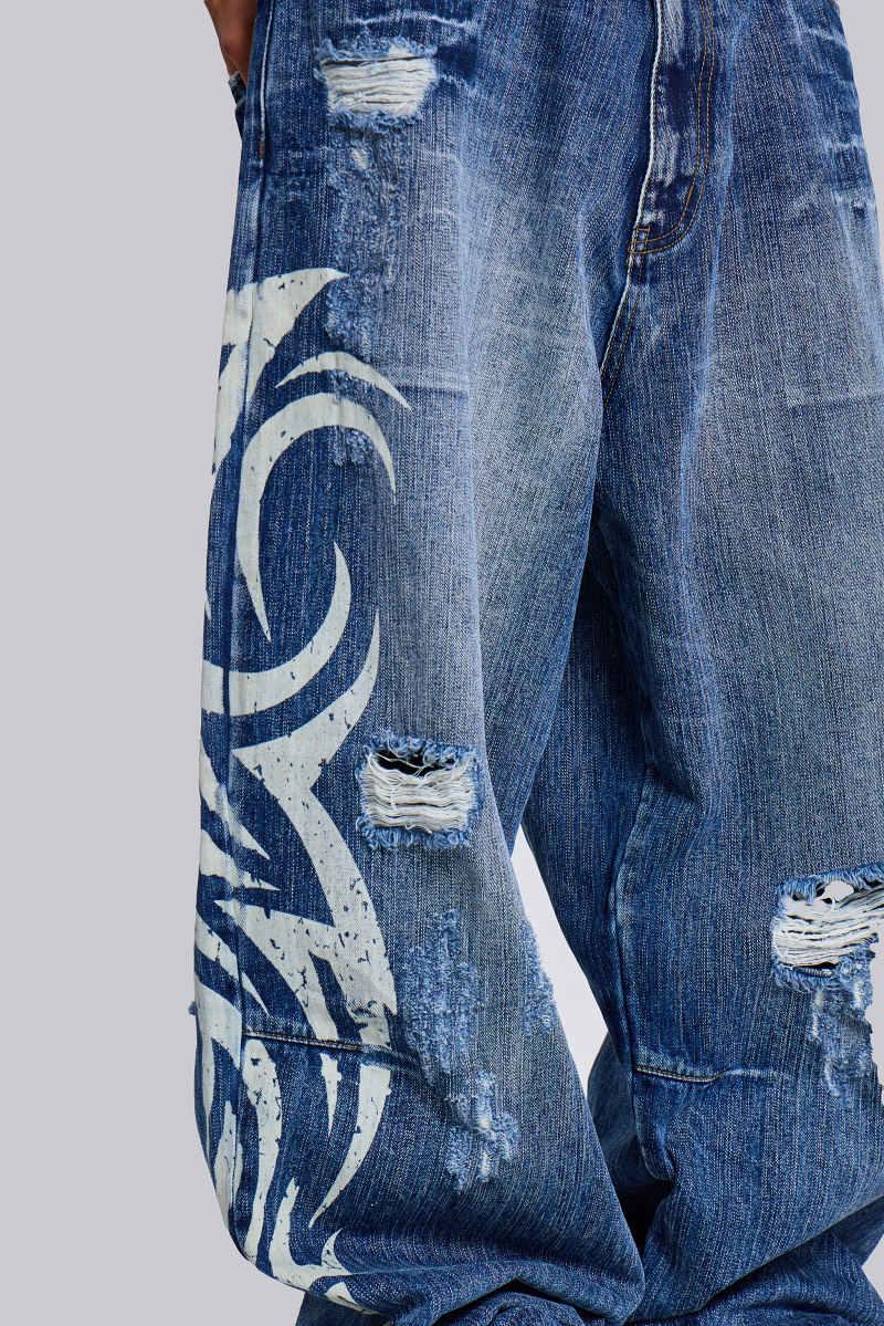 Jaded London Light Wash Blade XL Colossus Jeans Blue