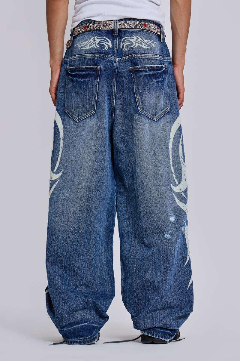 Jaded London Light Wash Blade XL Colossus Jeans Blue