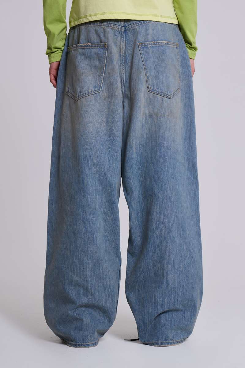 Jaded London Light Wash Slub XL Colossus Jeans Blue