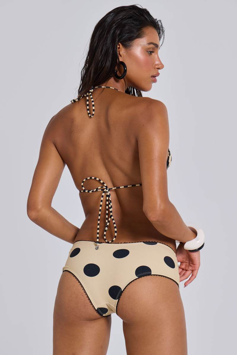 Jaded London Lola Reversible Triangle Bikini Top In Polkadot Stripe Multi