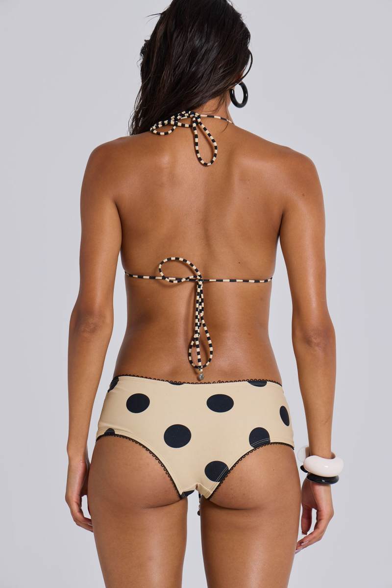 Jaded London Lola Reversible Triangle Bikini Top In Polkadot Stripe Multi