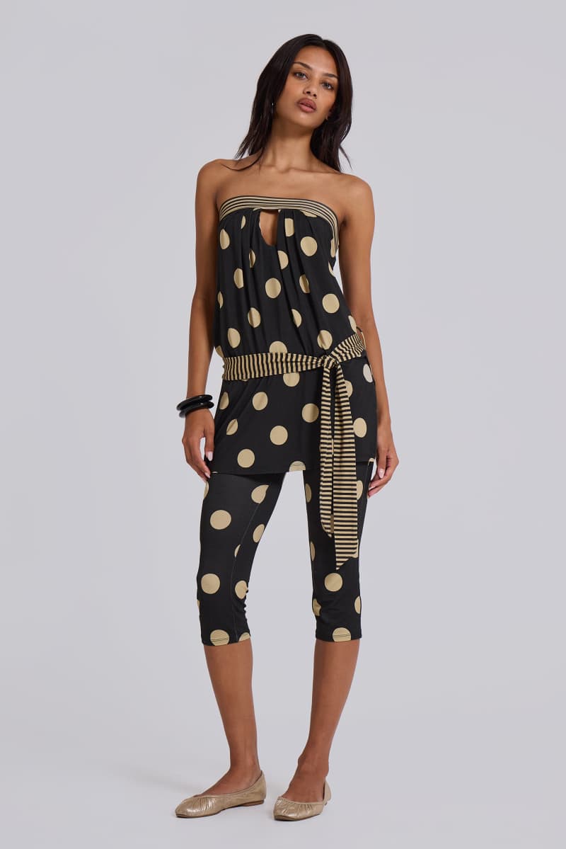 Jaded London Lola Strapless Mini Dress In Polkadot Stripe Multi